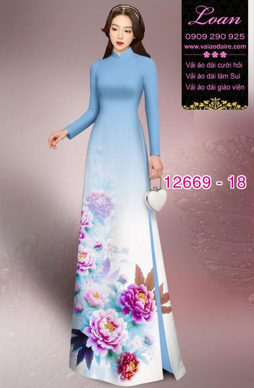 Vải áo dài hoa in 3D