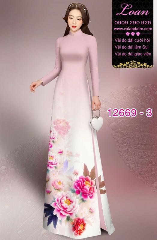 Vải áo dài hoa in 3D