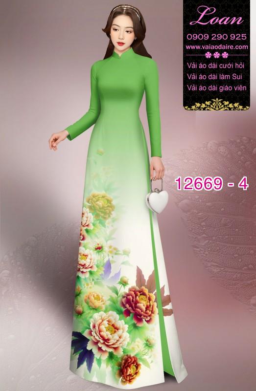 Vải áo dài hoa in 3D