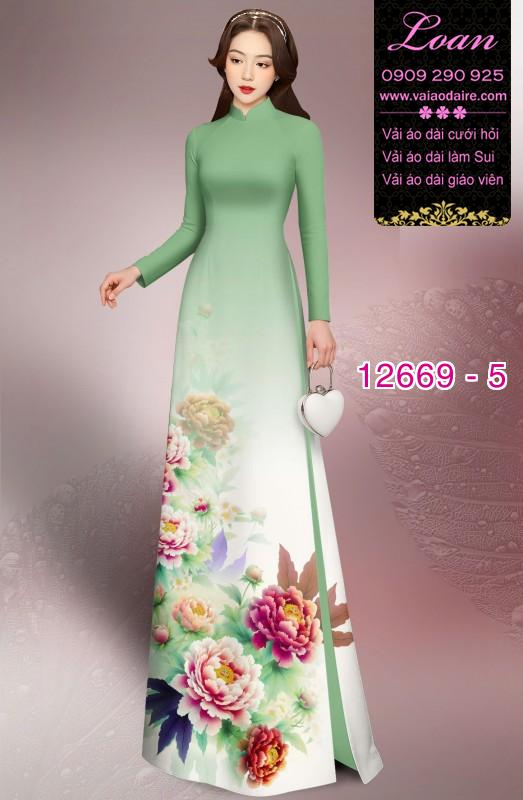 Vải áo dài hoa in 3D