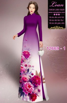 Vải áo dài hoa in 3D-DT 12669