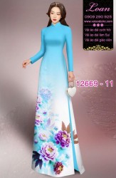 Vải áo dài hoa in 3D