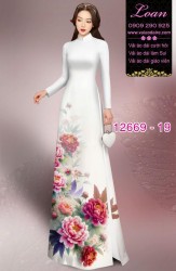 Vải áo dài hoa in 3D