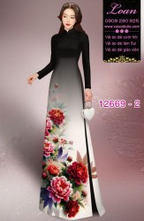 Vải áo dài hoa in 3D