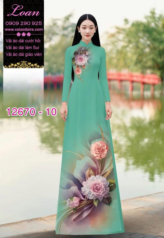 Vải áo dài hoa in 3D