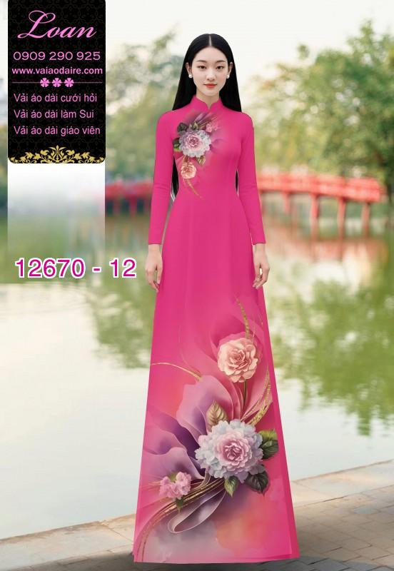 Vải áo dài hoa in 3D