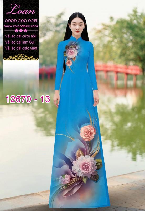 Vải áo dài hoa in 3D