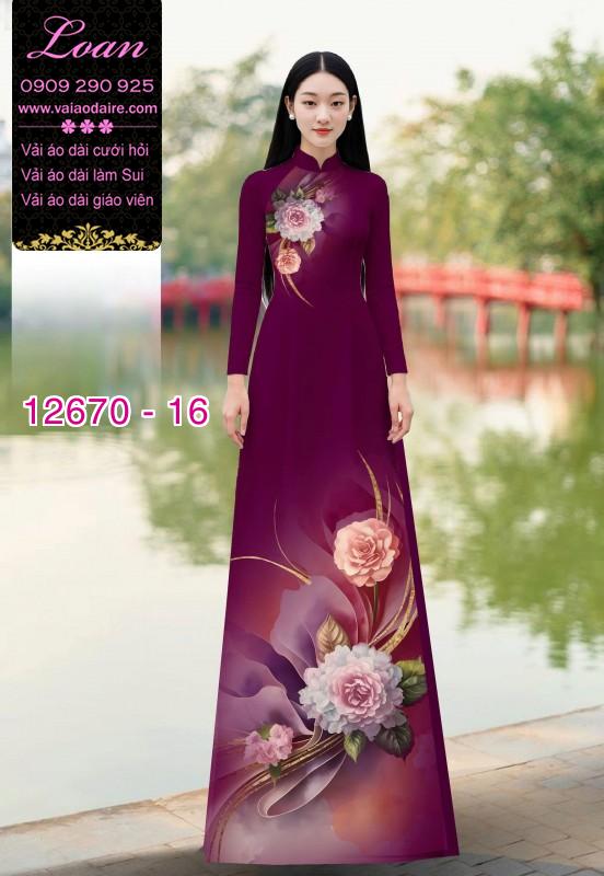 Vải áo dài hoa in 3D