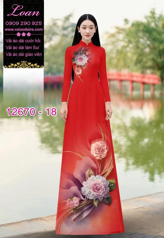 Vải áo dài hoa in 3D