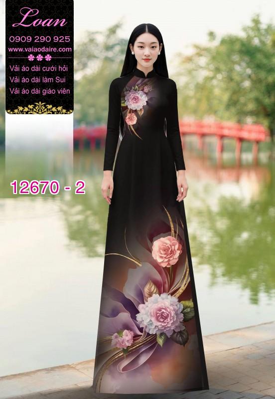 Vải áo dài hoa in 3D