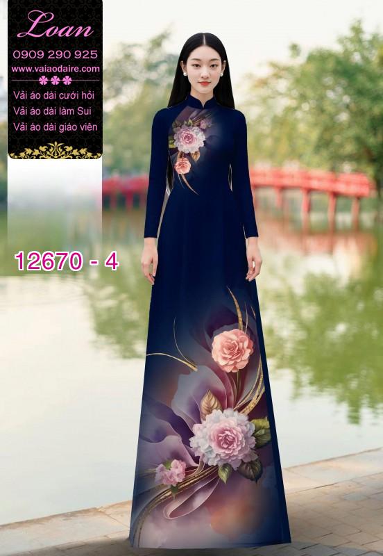 Vải áo dài hoa in 3D