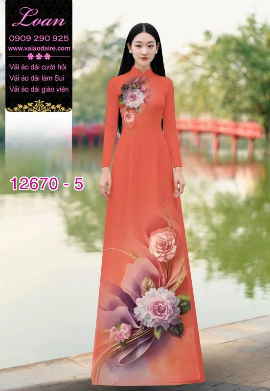 Vải áo dài hoa in 3D