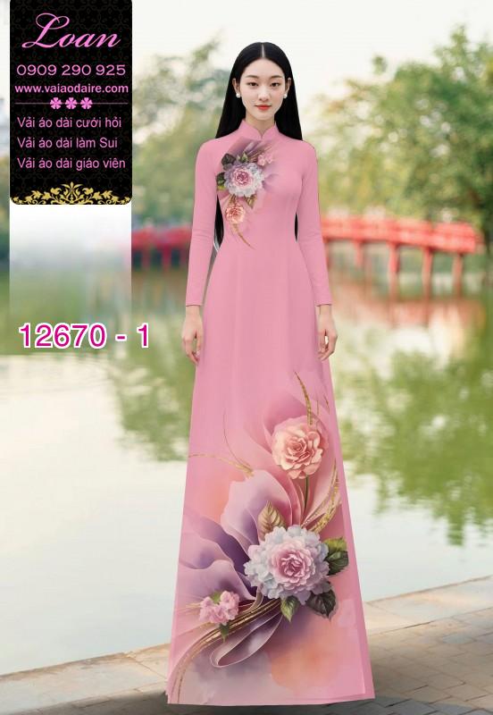 Vải áo dài hoa in 3D