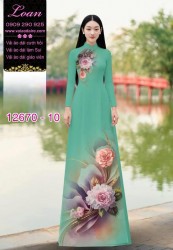 Vải áo dài hoa in 3D