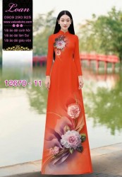 Vải áo dài hoa in 3D