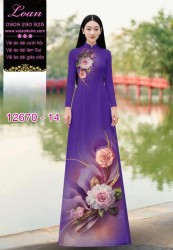 Vải áo dài hoa in 3D