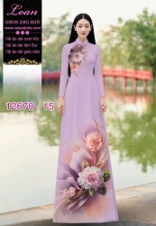 Vải áo dài hoa in 3D