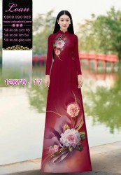 Vải áo dài hoa in 3D