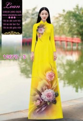 Vải áo dài hoa in 3D