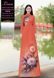 Vải áo dài hoa in 3D