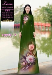 Vải áo dài hoa in 3D