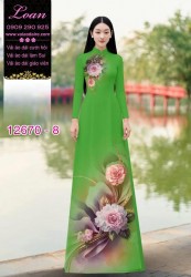 Vải áo dài hoa in 3D