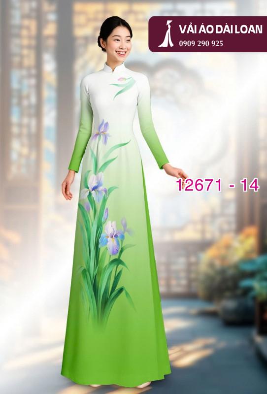 Vải áo dài hoa in 3D