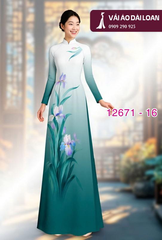 Vải áo dài hoa in 3D