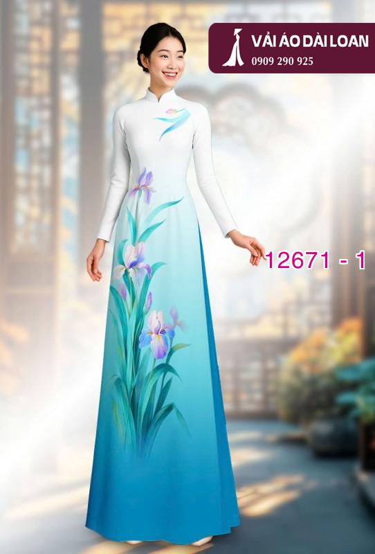 Vải áo dài hoa in 3D