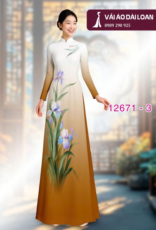 Vải áo dài hoa in 3D