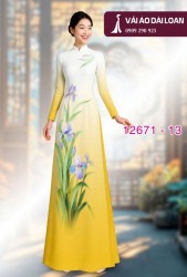 Vải áo dài hoa in 3D