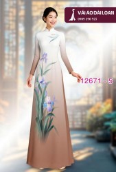 Vải áo dài hoa in 3D