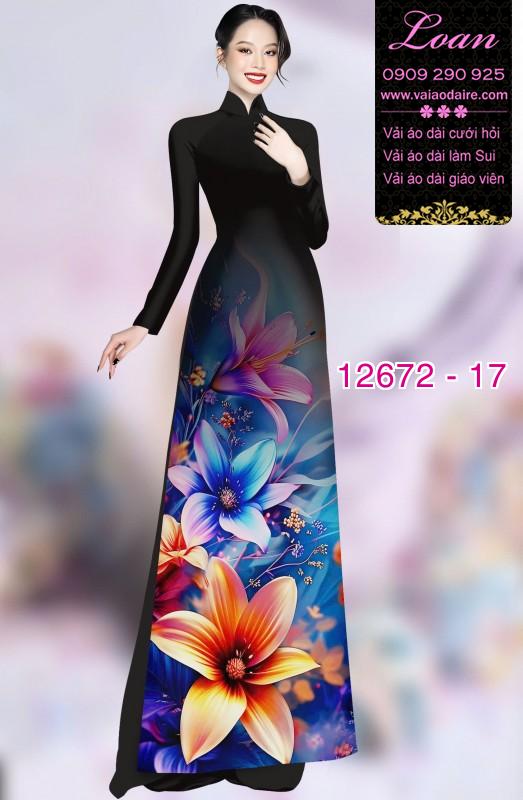 Vải áo dài hoa in 3D