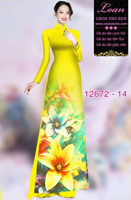 Vải áo dài hoa in 3D