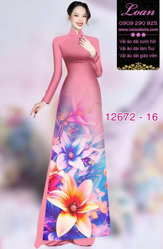 Vải áo dài hoa in 3D