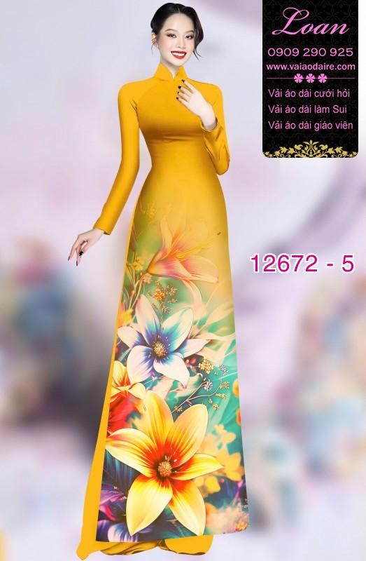 Vải áo dài hoa in 3D