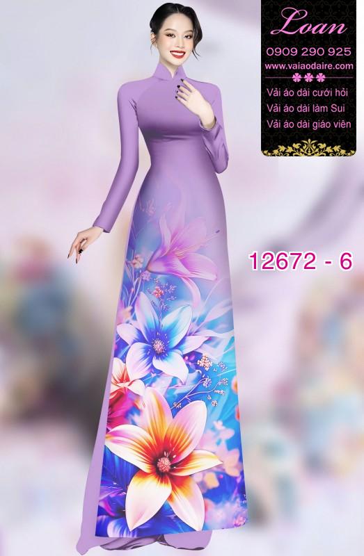 Vải áo dài hoa in 3D