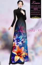 Vải áo dài hoa in 3D