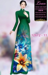 Vải áo dài hoa in 3D