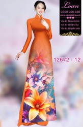 Vải áo dài hoa in 3D