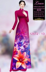 Vải áo dài hoa in 3D