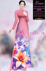 Vải áo dài hoa in 3D