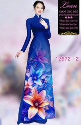 Vải áo dài hoa in 3D