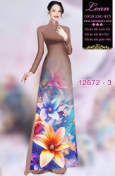 Vải áo dài hoa in 3D