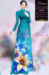 Vải áo dài hoa in 3D