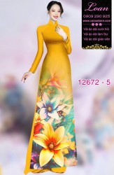 Vải áo dài hoa in 3D