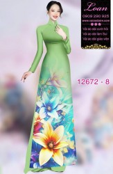 Vải áo dài hoa in 3D