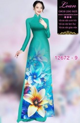 Vải áo dài hoa in 3D