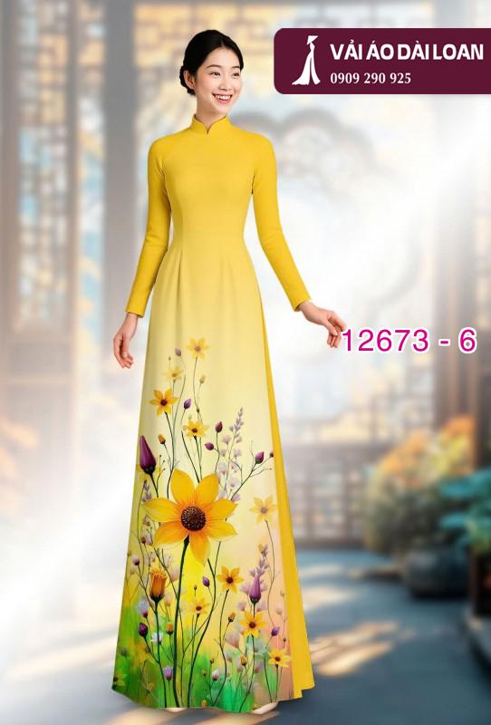 Vải áo dài hoa in 3D