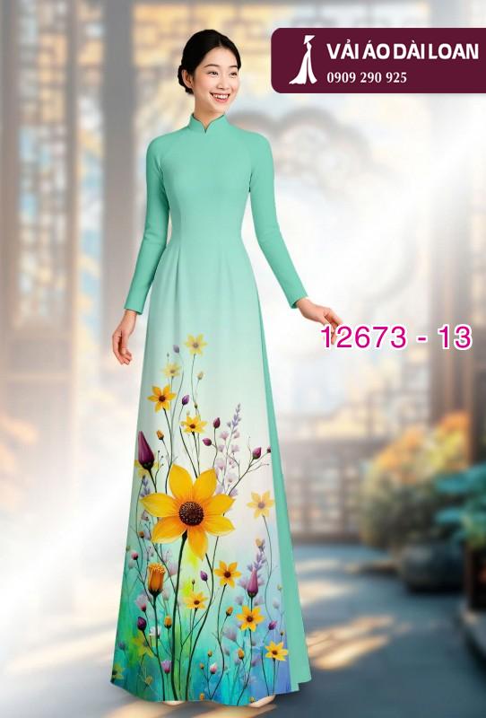 Vải áo dài hoa in 3D